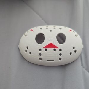 White Hockey Mask with Red Accents